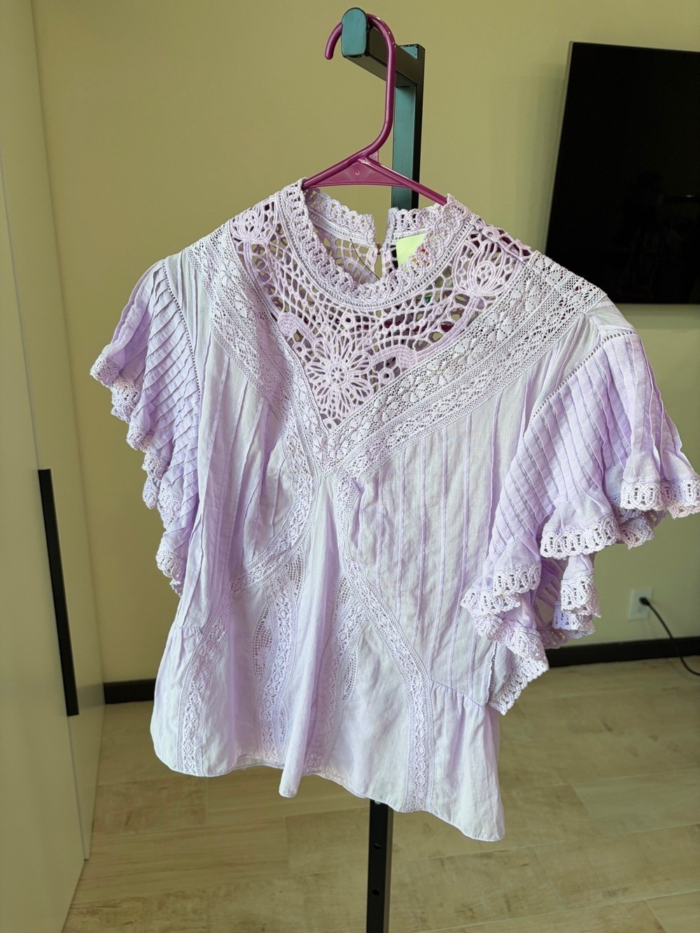Farm Rio Lilac Lace Ruffled Blouse - Picture 8 of 9